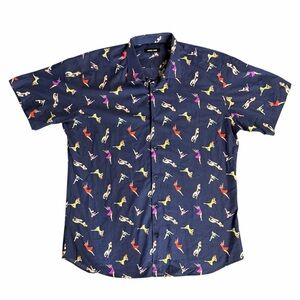 Jared Lang Pinup Girl Short Sleeve Button Down Shirt Size XL